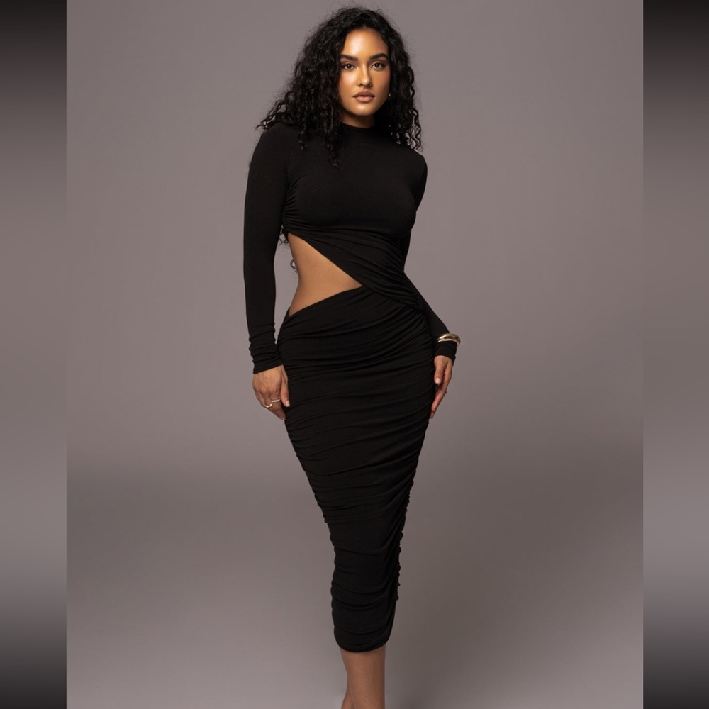 Noir Clear Skies Mock Neck Dress (Black)